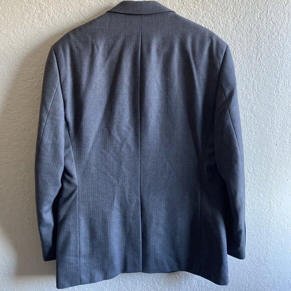 Joseph Feiss Men's Sport Coat Gray 42 R Blazer Two Button 100% Wool Executive - Picture 14 of 16